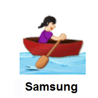 Woman Rowing Boat: Light Skin Tone on Samsung