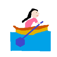 Woman Rowing Boat: Light Skin Tone