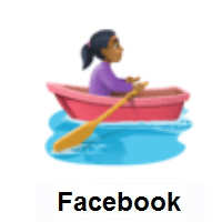 Woman Rowing Boat: Medium-Dark Skin Tone on Facebook
