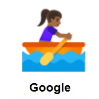 Woman Rowing Boat: Medium-Dark Skin Tone on Google Android