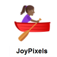 Woman Rowing Boat: Medium-Dark Skin Tone on JoyPixels