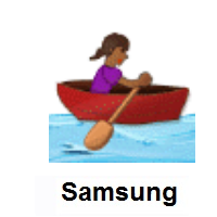 Woman Rowing Boat: Medium-Dark Skin Tone on Samsung