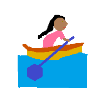 Woman Rowing Boat: Medium-Dark Skin Tone