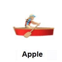 Woman Rowing Boat: Medium-Light Skin Tone on Apple iOS