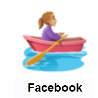 Woman Rowing Boat: Medium-Light Skin Tone on Facebook
