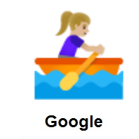 Woman Rowing Boat: Medium-Light Skin Tone on Google Android