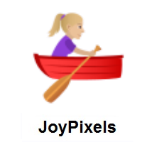 Woman Rowing Boat: Medium-Light Skin Tone on JoyPixels
