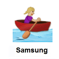 Woman Rowing Boat: Medium-Light Skin Tone on Samsung