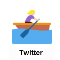 Woman Rowing Boat: Medium-Light Skin Tone on Twitter Twemoji
