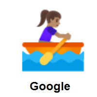 Woman Rowing Boat: Medium Skin Tone on Google Android