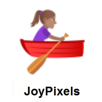 Woman Rowing Boat: Medium Skin Tone on JoyPixels