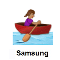 Woman Rowing Boat: Medium Skin Tone on Samsung
