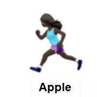 Woman Running: Dark Skin Tone on Apple iOS