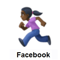 Woman Running: Dark Skin Tone on Facebook