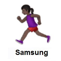 Woman Running: Dark Skin Tone on Samsung