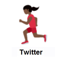 Woman Running: Dark Skin Tone on Twitter Twemoji