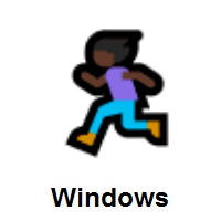 Woman Running: Dark Skin Tone on Microsoft Windows