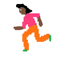 Woman Running: Dark Skin Tone