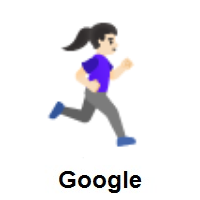 Woman Running Facing Right: Light Skin Tone on Google Android