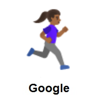 Woman Running Facing Right: Medium-Dark Skin Tone on Google Android