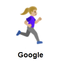 Woman Running Facing Right: Medium-Light Skin Tone on Google Android