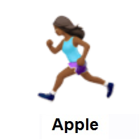 Woman Running: Medium-Dark Skin Tone on Apple iOS