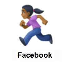 Woman Running: Medium-Dark Skin Tone on Facebook