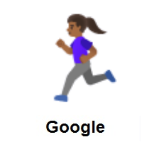 Woman Running: Medium-Dark Skin Tone on Google Android