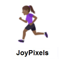 Woman Running: Medium-Dark Skin Tone on JoyPixels