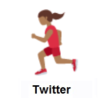 Woman Running: Medium-Dark Skin Tone on Twitter Twemoji