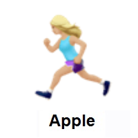 Woman Running: Medium-Light Skin Tone on Apple iOS