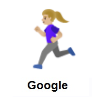Woman Running: Medium-Light Skin Tone on Google Android