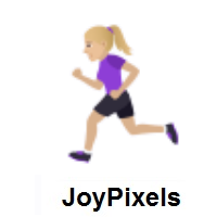 Woman Running: Medium-Light Skin Tone on JoyPixels