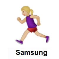 Woman Running: Medium-Light Skin Tone on Samsung