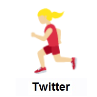Woman Running: Medium-Light Skin Tone on Twitter Twemoji