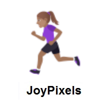 Woman Running: Medium Skin Tone on JoyPixels