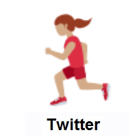 Woman Running: Medium Skin Tone on Twitter Twemoji