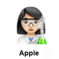 Woman Scientist: Light Skin Tone on Apple iOS