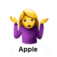 Woman Shrugging on Apple iOS