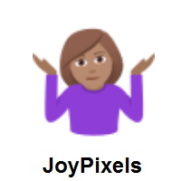 Woman Shrugging: Medium Skin Tone on JoyPixels