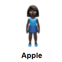 Woman Standing: Dark Skin Tone on Apple iOS