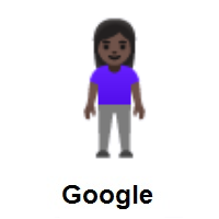 Woman Standing: Dark Skin Tone on Google Android