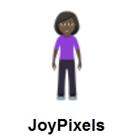 Woman Standing: Dark Skin Tone on JoyPixels