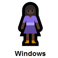 Woman Standing: Dark Skin Tone on Microsoft Windows