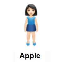 Woman Standing: Light Skin Tone on Apple iOS