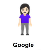 Woman Standing: Light Skin Tone on Google Android