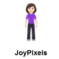 Woman Standing: Light Skin Tone on JoyPixels