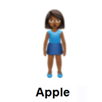 Woman Standing: Medium-Dark Skin Tone on Apple iOS