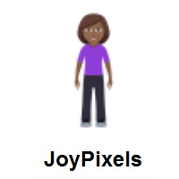 Woman Standing: Medium-Dark Skin Tone on JoyPixels