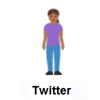 Woman Standing: Medium-Dark Skin Tone on Twitter Twemoji